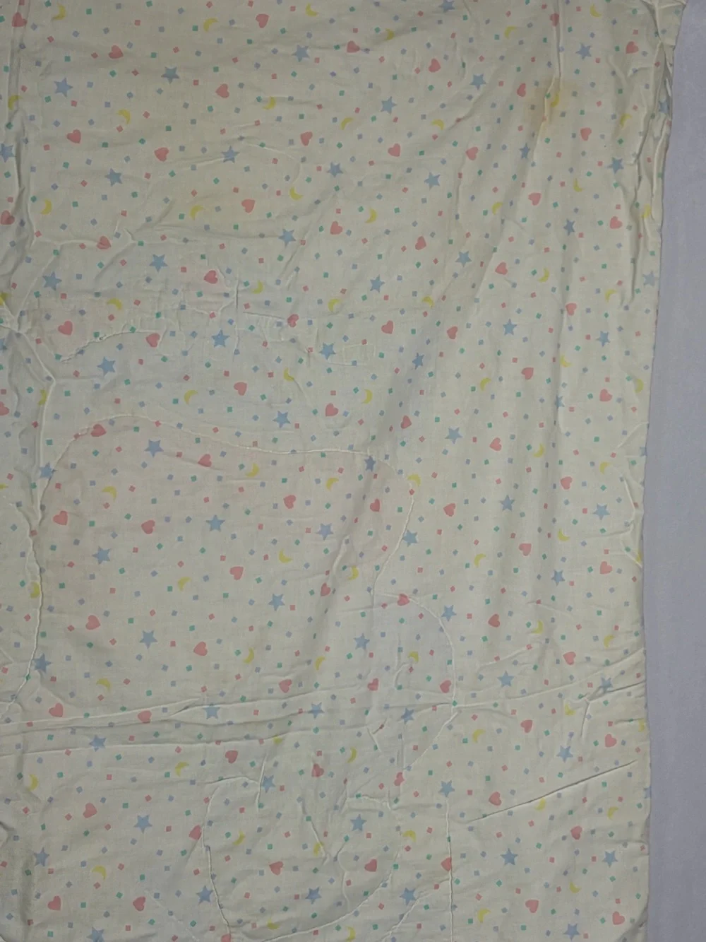 Vtg Pastel Baby Quilt Bears Duck Blocks Elephant Blanket 33X42